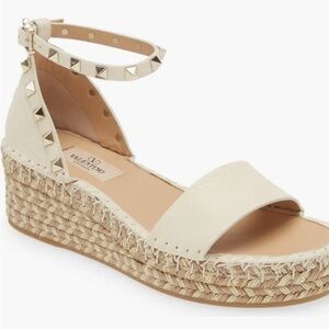 Valentino Garavani Rockstud Espadrille Platform Sandal (Women)
